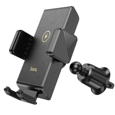 Автотримач Hoco HW21 з безпровідним зарядним пристроєм (Чорний)