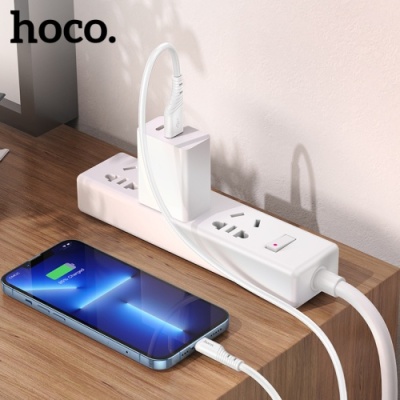 кабель hoco x97 crystal color silicone usb - lightning 2.4a/1m (білий) 