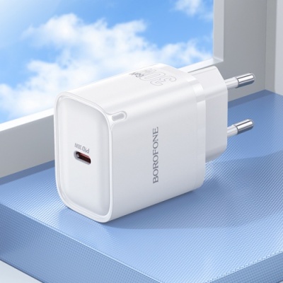 мережевий зарядний пристрій borofone ba84a 1type-c/30w/pd (білий) 