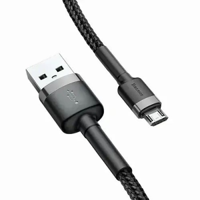 кабель baseus cafule usb - microusb 2a/3m (camklf-hg1) (black-grey) 