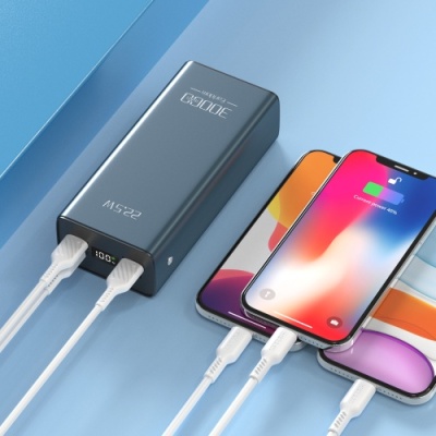 додаткова батарея power bank earldom et-pd36 30000 mah metal alloy pd20w+qc3.0 22.5w (чорний) 