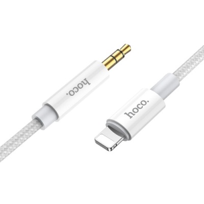 кабель aux hoco upa19 3.5mm(male) - lightning(male) 1m (сталевий) 