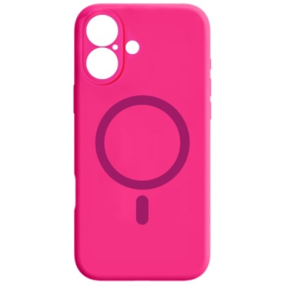 Купить чохол silicone case full camera with magsafe для apple iphone 16 (hot pink) онлайн