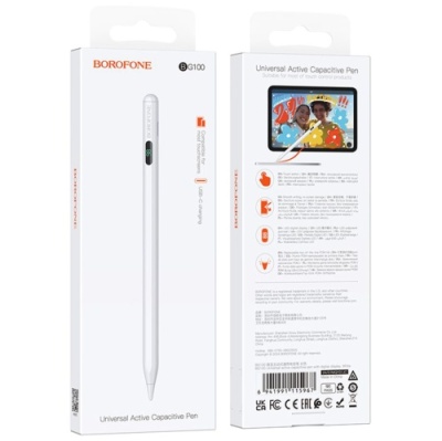 стилус borofone bg100 universal active capacitive pen (білий) 