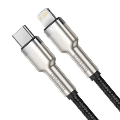 кабель baseus cafule metal (pd) type-c - lightning pd20w/2m (catljk-b01) (black) 