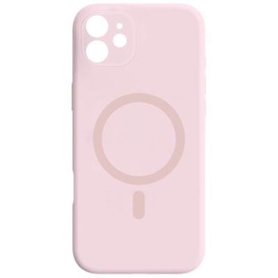 Купить чохол silicone case full camera with magsafe для apple iphone 12 (pink) онлайн