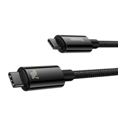 кабель baseus tungsten gold type-c - type-c 240w/2m (cawj040101) (black) 