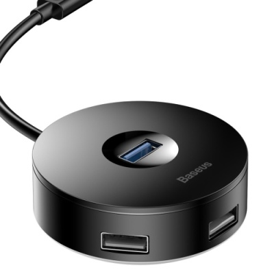 usb hub baseus round box hub (usb3.0 to usb3.0*1+usb2.0*3) (cahub-u01) 1m black 