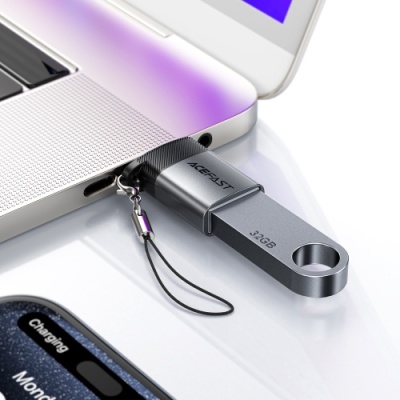 перехідник otg acefast j7 type-c - usb (сірий) 