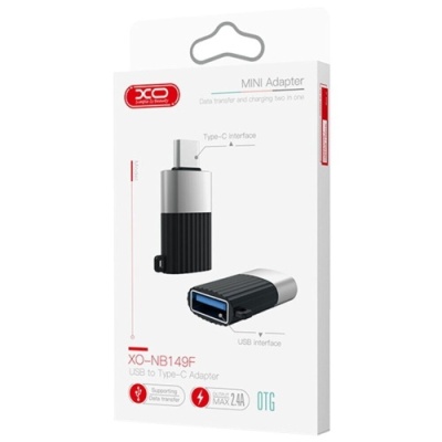 перехідник xo nb149f usb 2.0 - type-c (чорний) 