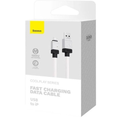 кабель baseus coolplay series usb - lightning 20w/2.4a/1m (cakw000402) (white) 