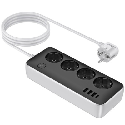 мережевий подовжувач hoco ac21 (3usb/1type-c/4xsocket) 1,5м (чорний) 