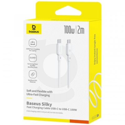 кабель baseus silky series fast charging type-c - lightning 20w/2m (p10377700213-01) (white) 