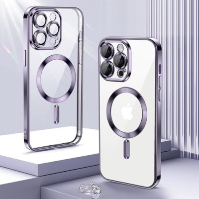 Купить чохол tpu metallic full camera with magsafe для apple iphone 14 pro max (dark purple) онлайн