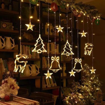 гірлянда №11 led + новорічні фігури 3.5*1m (теплий білий/220v) 