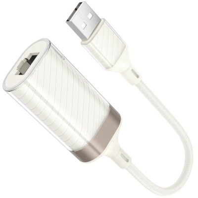 перехідник hoco ua41 usb - rj45 (білий apricot) 