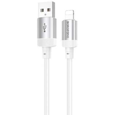 кабель borofone bx108 silicone usb - lightning 2.4a/1m (білий) 