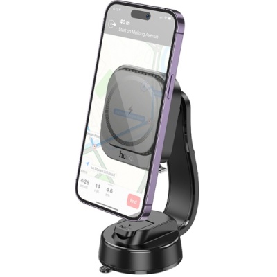 Автотримач Hoco HW24 Magnetic Wireless 15W (Чорний)