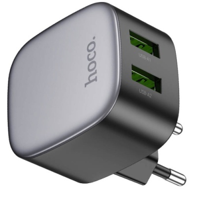 мережевий зарядний пристрій hoco cs34a 2usb/18w/qc3.0 (чорний) 