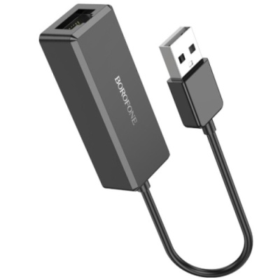 перехідник borofone dh7 ricco usb to rj45 (100 mbps) (чорний) 