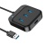 usb hub hoco hb31 easy 4-in-1 converter (usb to usb3.0*4) 0,2m. black 