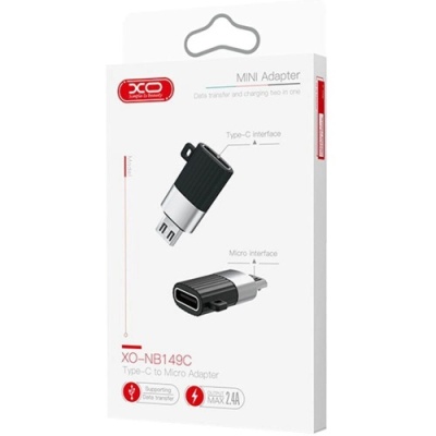 перехідник xo nb149c type-c - microusb (чорний) 
