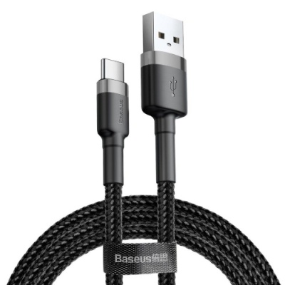 кабель baseus cafule usb - type-c 2.0a/3m (catklf-ug1) (black-grey) 