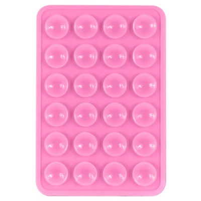 Купить силіконова тримач-присоска телефону sticker side silicone (3m килимок липучка) (рожевий) онлайн