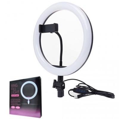 кільцева лампа fill light 20cm (xd-200) (чорний) 