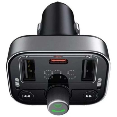 FM Модулятор Baseus (C10762200113-00) S-09 Pro Series Car FM Transmitter Cluster (Чорний)