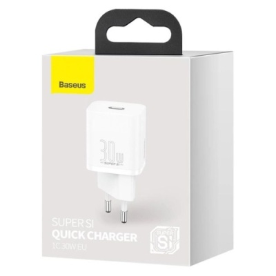 мережевий зарядний пристрій baseus super si (ccsup-j02) 1type-c/30w/pd (білий) 