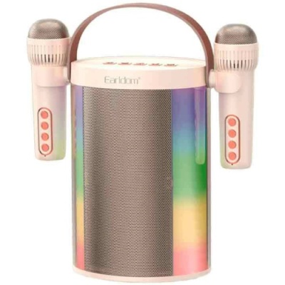 портативна колонка-караоке earldom et-a32 bt5.1 /2 karaoke microphones/rgb lights white 
