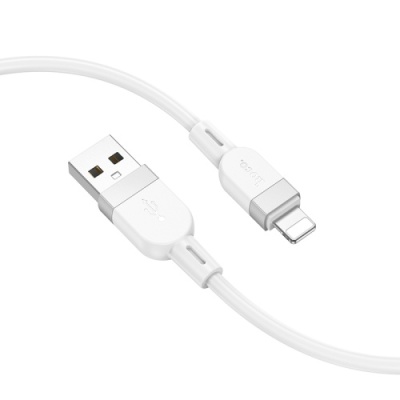 кабель hoco x109 silicone usb - lightning 2.4a/1m (білий) 