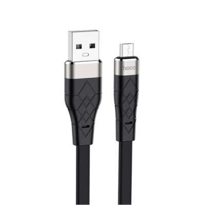 кабель hoco x53 silicone usb - microusb 2.4a/1m (чорний) 