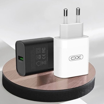 мережевий зарядний пристрій xo l63 1usb/15w/qc3.0 (бiлий) 