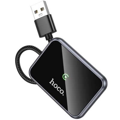 Адаптер бездротовий автомобільний Hoco HU1 CarPlay/Android Auto - USB/ Type-C (сірий)