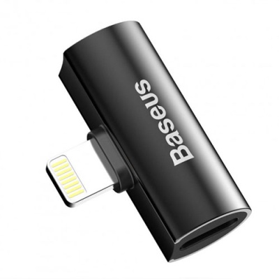 перехідник baseus l46 lightning - (lightning audio+lightning charge) (cal46-01) (black) 