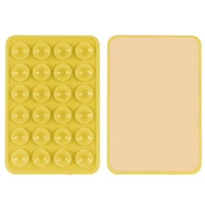 Купить силіконова тримач-присоска телефону sticker side silicone (3m килимок липучка) (жовтий) онлайн