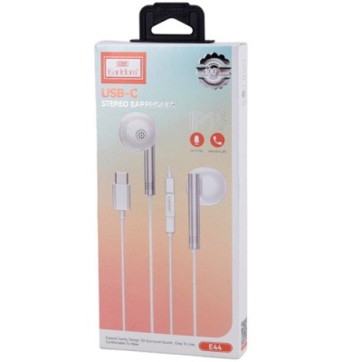 навушники earldom et-e44 metal alloy digital type-c (dac) white 