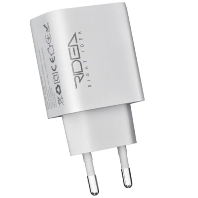 мережевий зарядний пристрій ridea rw-20120 rapid pro 1usb-c qc/pd 20w (бiлий) 