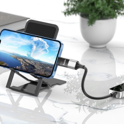 перехідник hoco ua17 ip male to usb female usb2.0 adapter (чорний) 