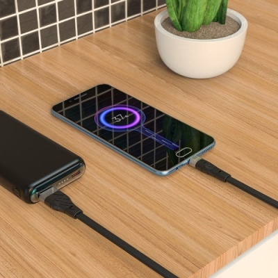 кабель hoco x53 silicone usb - microusb 2.4a/1m (чорний) 
