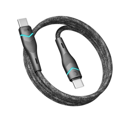 кабель ridea rc-rl15 rgb light type-c - type-c 60w 1.2m (чорний) 