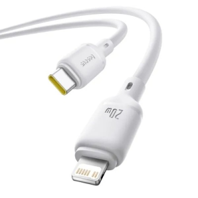 кабель baseus silky series fast charging type-c - lightning 20w/2m (p10377700213-01) (white) 