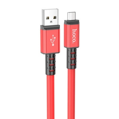 кабель hoco x85 strength usb - microusb 2.4a/1m (червоний) 