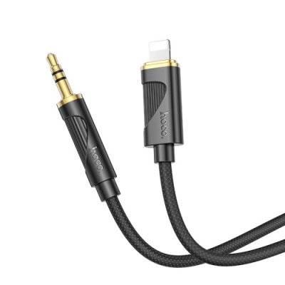 кабель aux hoco upa30 3.5mm(male) - lightning(male) 1m (чорний) 
