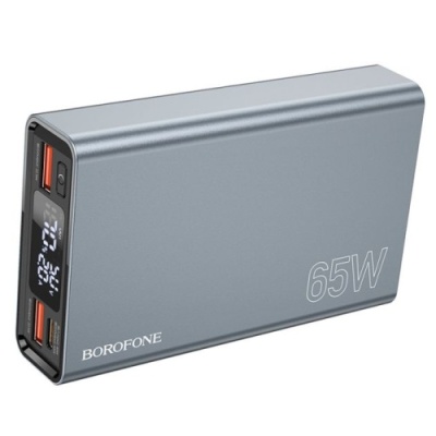 додаткова батарея power bank borofone bj40 happy way 65w 15000 mah (ciрий) 