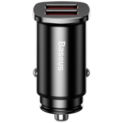 Автомобільний Зарядний Пристрій Baseus Square Metal (CCALL-DS01) 2USB/30W/QC3.0 (Black)