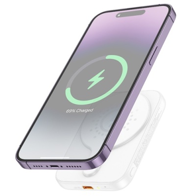 додаткова батарея power bank hoco j117 esteem pd20w magnetic 5000mah (білий) 