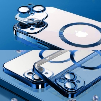 Купить чохол tpu metallic full camera with magsafe для apple iphone 14 (blue) онлайн